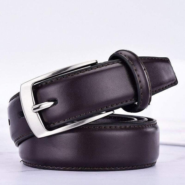 Leather Belt For Men Luxury Business Male Cowhide Leather Belts 3.0 CM Casual Pin Buckle Belt For Men Dropshipping
