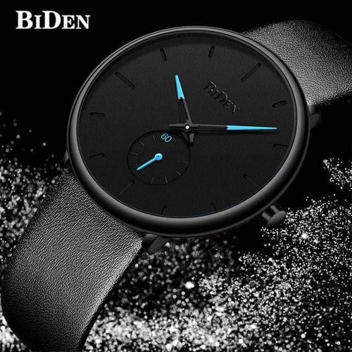 Planet Gates leather black Men's watches simple  brand men wristwatch quartz leather man watch waterproof mens clocks black brown