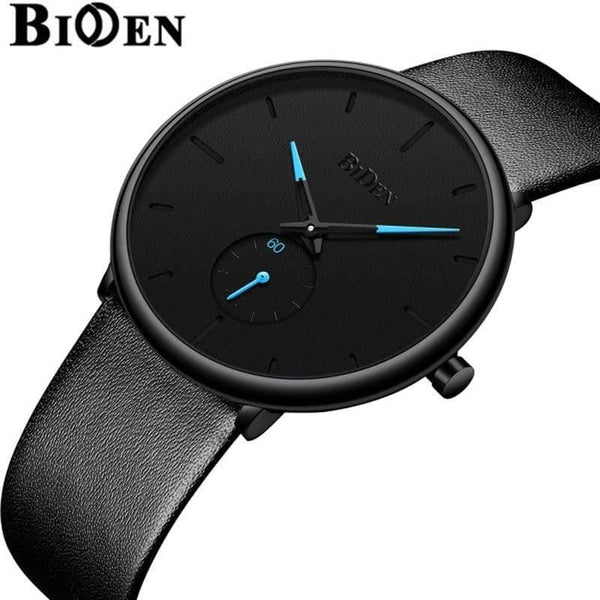 Planet Gates leather black Men's watches simple  brand men wristwatch quartz leather man watch waterproof mens clocks black brown