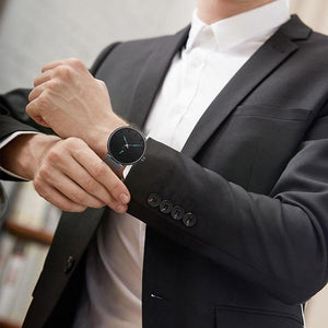 Planet Gates leather black Men's watches simple  brand men wristwatch quartz leather man watch waterproof mens clocks black brown