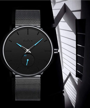 Planet Gates leather black Men's watches simple  brand men wristwatch quartz leather man watch waterproof mens clocks black brown