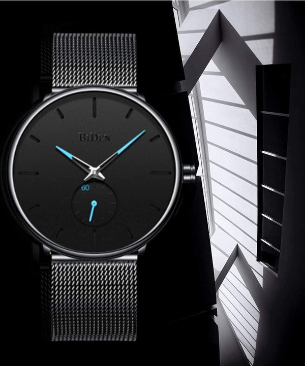 Planet Gates leather black Men's watches simple  brand men wristwatch quartz leather man watch waterproof mens clocks black brown