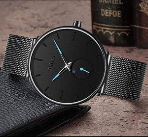 Planet Gates leather black Men's watches simple  brand men wristwatch quartz leather man watch waterproof mens clocks black brown