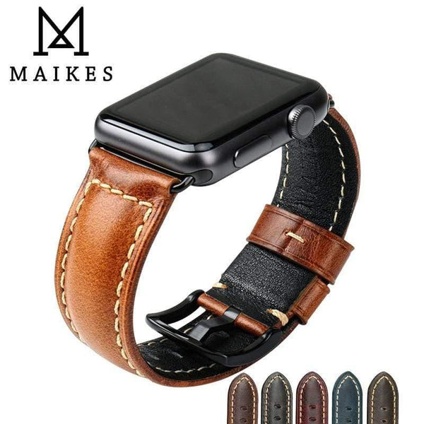 Planet Gates Leather Bracelet For Apple Watch Band 42mm 38mm / 44mm 40mm Series 4 3 2 For Apple Watch Strap iWatch Watchband