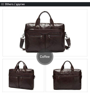 Planet Gates Leather Briefcases men laptop male messenger bag Men's Genuine leather shoulder bags briefcase for documents  handbag 9005