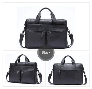 Planet Gates Leather Briefcases men laptop male messenger bag Men's Genuine leather shoulder bags briefcase for documents  handbag 9005