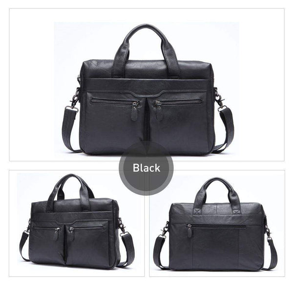 Planet Gates Leather Briefcases men laptop male messenger bag Men's Genuine leather shoulder bags briefcase for documents  handbag 9005