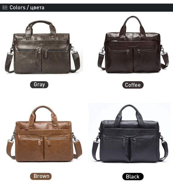 Planet Gates Leather Briefcases men laptop male messenger bag Men's Genuine leather shoulder bags briefcase for documents  handbag 9005
