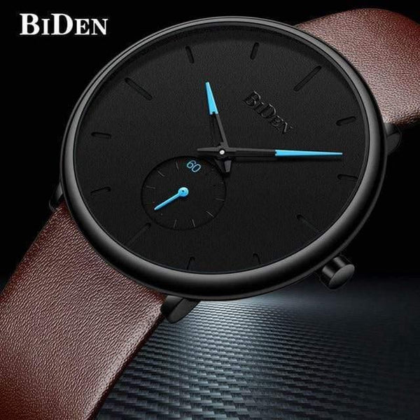 Planet Gates leather brown Men's watches simple  brand men wristwatch quartz leather man watch waterproof mens clocks black brown