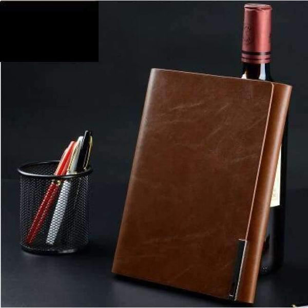 Planet Gates Leather Brown Paperboat Vintage leather a5 loose leaf notebook logo custom stationery commercial rings notepad spiral travelers writing pads