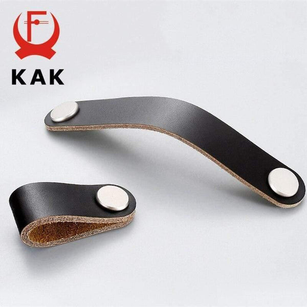 Leather Cabinet Knobs and Handles for Kitchen Cupboard Door Pulls Black Brown Furniture Handle Wardrobe Dresser Knobs