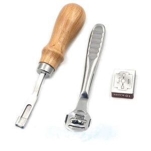 Planet Gates Leather Carft Tools Kit 18pcs Stitching Carving Working Sewing Saddle Groover Leather Craft DIY Tool