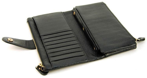 Planet Gates Leather Clutch Wallet Cellphone Mobile Purse Credit Card Holder ID Photo Window Organizer Lady Bag Snap Fashion