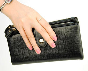 Planet Gates Leather Clutch Wallet Cellphone Mobile Purse Credit Card Holder ID Photo Window Organizer Lady Bag Snap Fashion