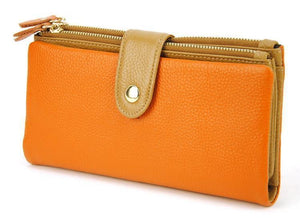 Planet Gates Leather Clutch Wallet Cellphone Mobile Purse Credit Card Holder ID Photo Window Organizer Lady Bag Snap Fashion