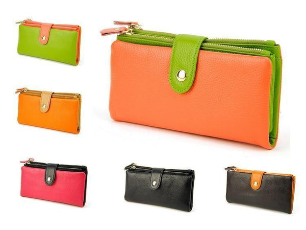 Planet Gates Leather Clutch Wallet Cellphone Mobile Purse Credit Card Holder ID Photo Window Organizer Lady Bag Snap Fashion