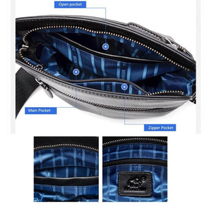 Planet Gates Leather Crossbody Bag Ipad Men's Bag Zipper Men Messenger Bag Casual Male Shoulder Bag N2749-1B