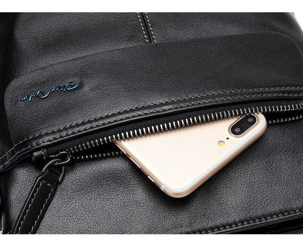 Planet Gates Leather Crossbody Bag Ipad Men's Bag Zipper Men Messenger Bag Casual Male Shoulder Bag N2749-1B