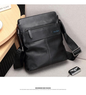 Planet Gates Leather Crossbody Bag Ipad Men's Bag Zipper Men Messenger Bag Casual Male Shoulder Bag N2749-1B