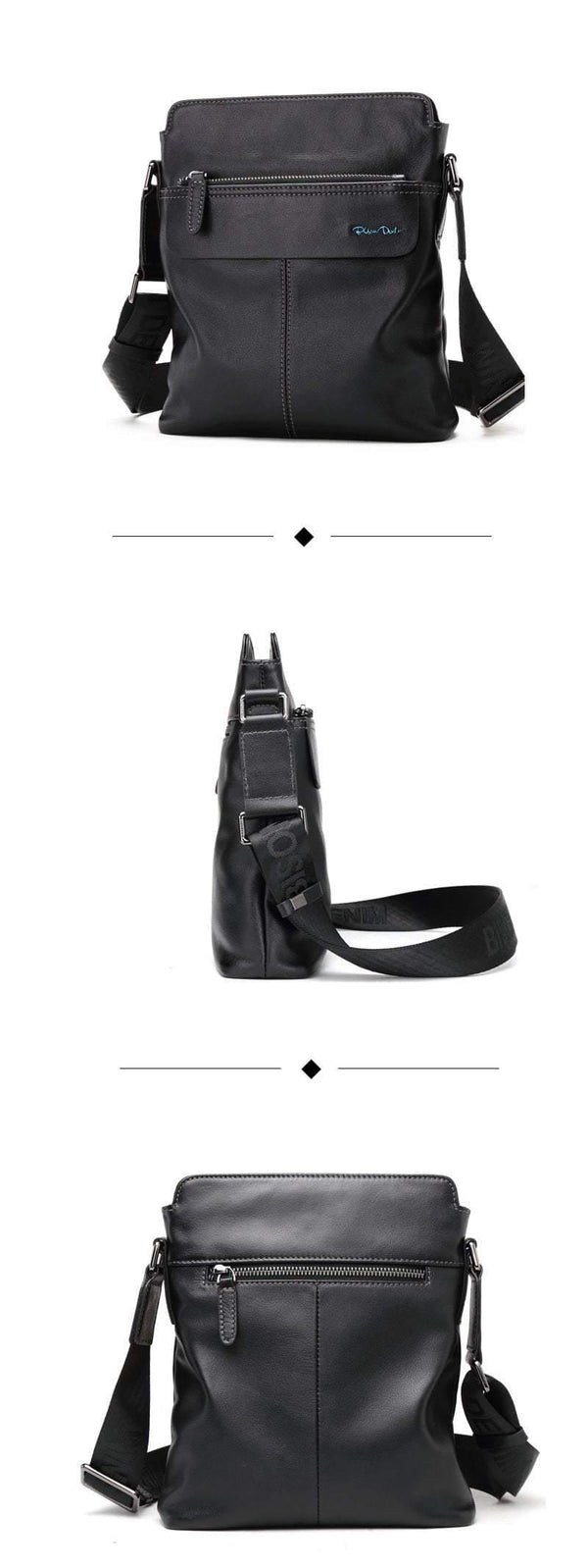 Planet Gates Leather Crossbody Bag Ipad Men's Bag Zipper Men Messenger Bag Casual Male Shoulder Bag N2749-1B