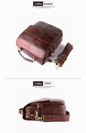 Planet Gates Leather Crossbody Bags Fashion Men Messenger Bags Men's Shoulder Bag Zipper Men's Leather Bag Handbag Briefcase
