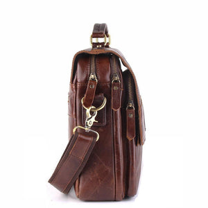 Planet Gates Leather Crossbody Bags Fashion Men Messenger Bags Men's Shoulder Bag Zipper Men's Leather Bag Handbag Briefcase