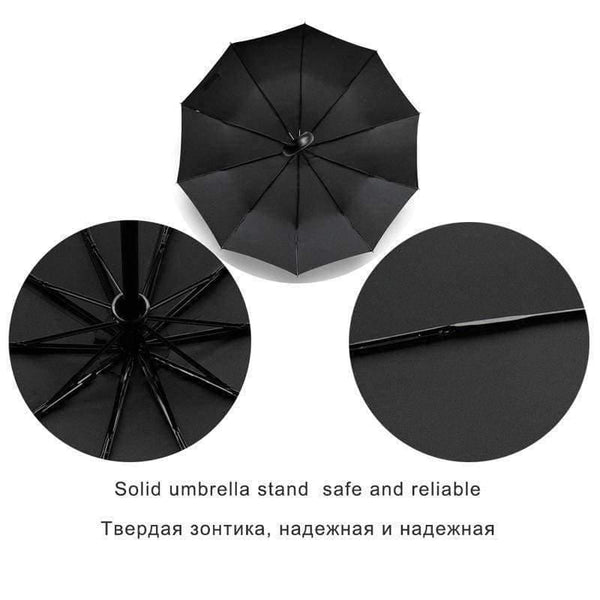 Planet Gates Leather Curved Handle men Automatic business Umbrella Male Windproof Black Big auto Umbrellas parasol Rain paraguas
