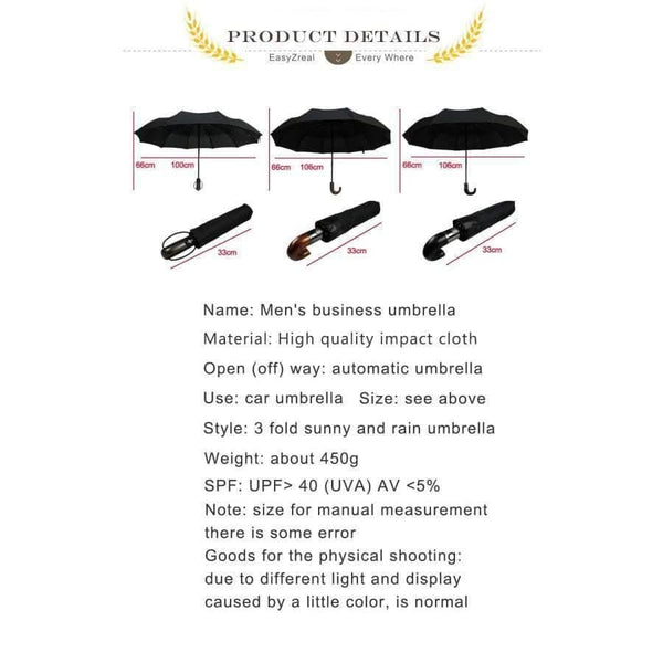 Planet Gates Leather Curved Handle men Automatic business Umbrella Male Windproof Black Big auto Umbrellas parasol Rain paraguas