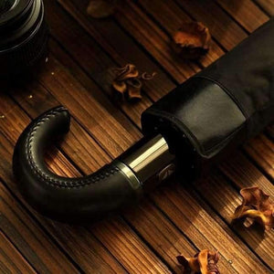 Planet Gates Leather Curved Handle men Automatic business Umbrella Male Windproof Black Big Umbrellas parasol Rain corporation paraguas Gifts