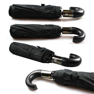 Planet Gates Leather Curved Handle men Automatic business Umbrella Male Windproof Black Big Umbrellas parasol Rain corporation paraguas Gifts