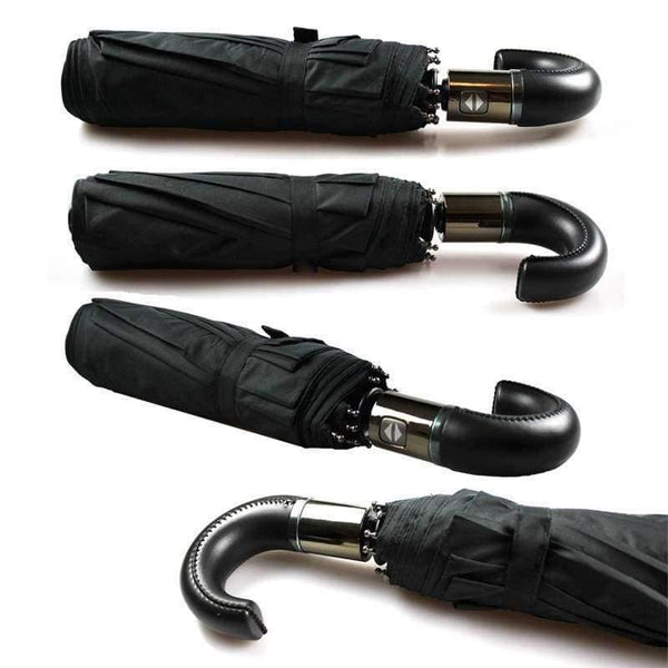 Planet Gates Leather Curved Handle men Automatic business Umbrella Male Windproof Black Big Umbrellas parasol Rain corporation paraguas Gifts