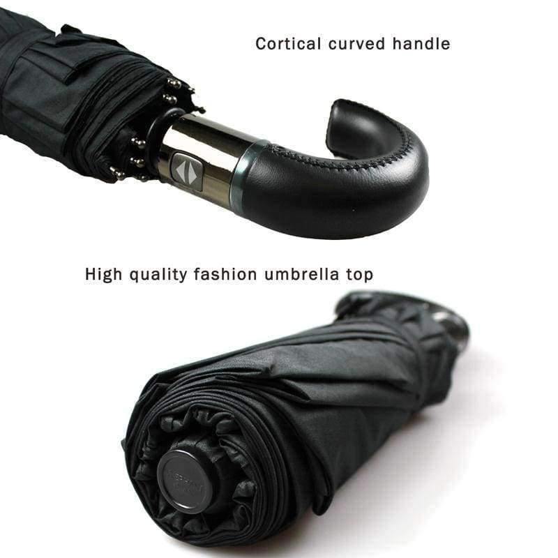 Planet Gates Leather Curved Handle men Automatic business Umbrella Male Windproof Black Big Umbrellas parasol Rain corporation paraguas Gifts