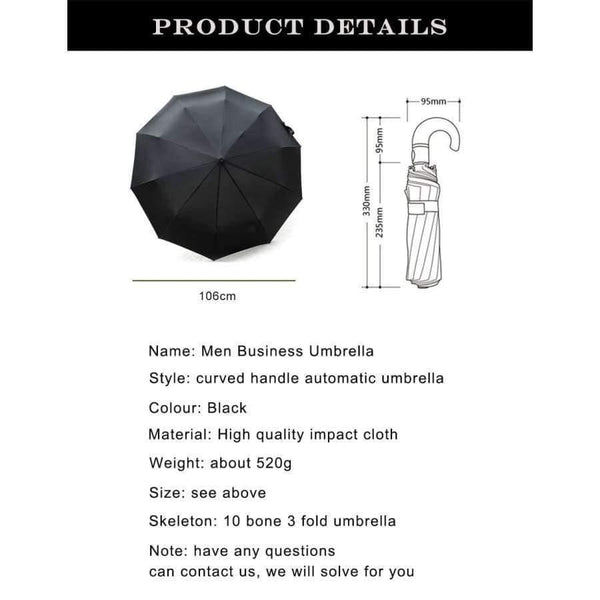 Planet Gates Leather Curved Handle men Automatic business Umbrella Male Windproof Black Big Umbrellas parasol Rain corporation paraguas Gifts