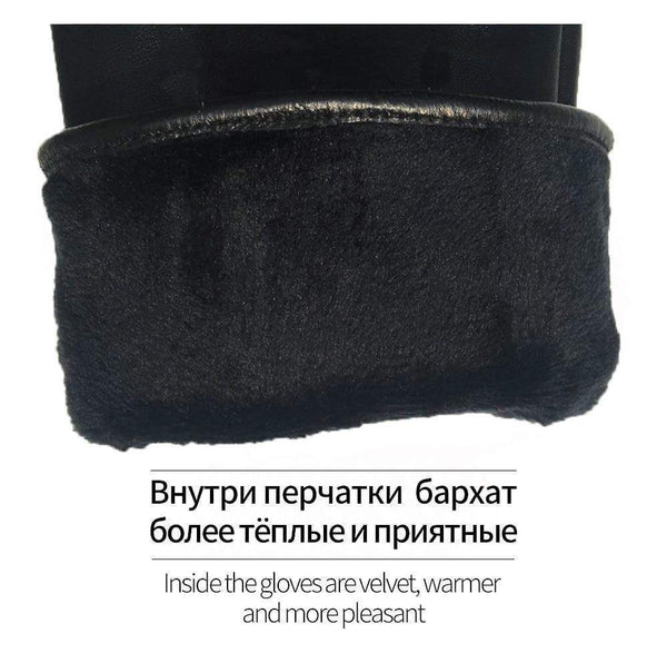 Planet Gates Leather gloves for men winter fashion gloves made of Italian imported sheepskin can play touch screen elastic wrist