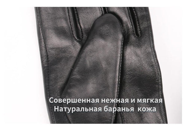 Planet Gates Leather gloves for men winter fashion gloves made of Italian imported sheepskin can play touch screen elastic wrist