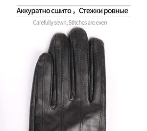 Planet Gates Leather gloves for men winter fashion gloves made of Italian imported sheepskin can play touch screen elastic wrist