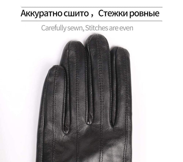 Planet Gates Leather gloves for men winter fashion gloves made of Italian imported sheepskin can play touch screen elastic wrist
