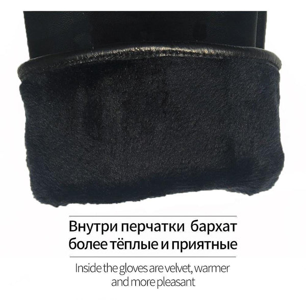 Planet Gates Leather gloves for men winter fashion gloves made of Italian imported sheepskin can play touch screen elastic wrist