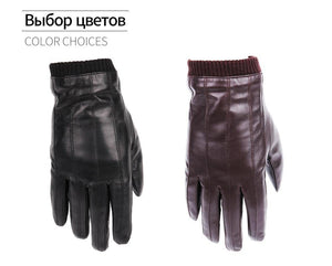 Planet Gates Leather gloves for men winter fashion gloves made of Italian imported sheepskin can play touch screen elastic wrist