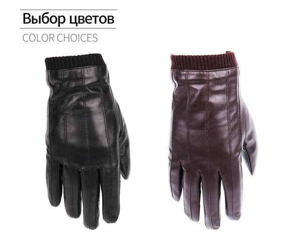 Planet Gates Leather gloves for men winter fashion gloves made of Italian imported sheepskin can play touch screen elastic wrist