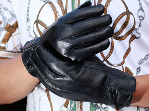 Planet Gates Leather Gloves Men Winter Glove High Quality Real Sheep Leather Mittens Men Genuine Sheepskin Gloves Winter