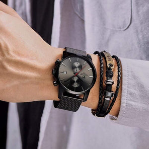 Planet Gates Leather Grey Men Watch CHEETAH Brand Fashion Sports Quartz Watches Mens Leather Waterproof Chronograph Clock Business Relogio Masculino