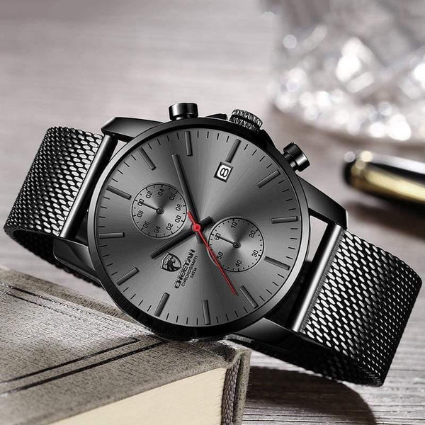 Planet Gates Leather Grey Men Watch CHEETAH Brand Fashion Sports Quartz Watches Mens Leather Waterproof Chronograph Clock Business Relogio Masculino