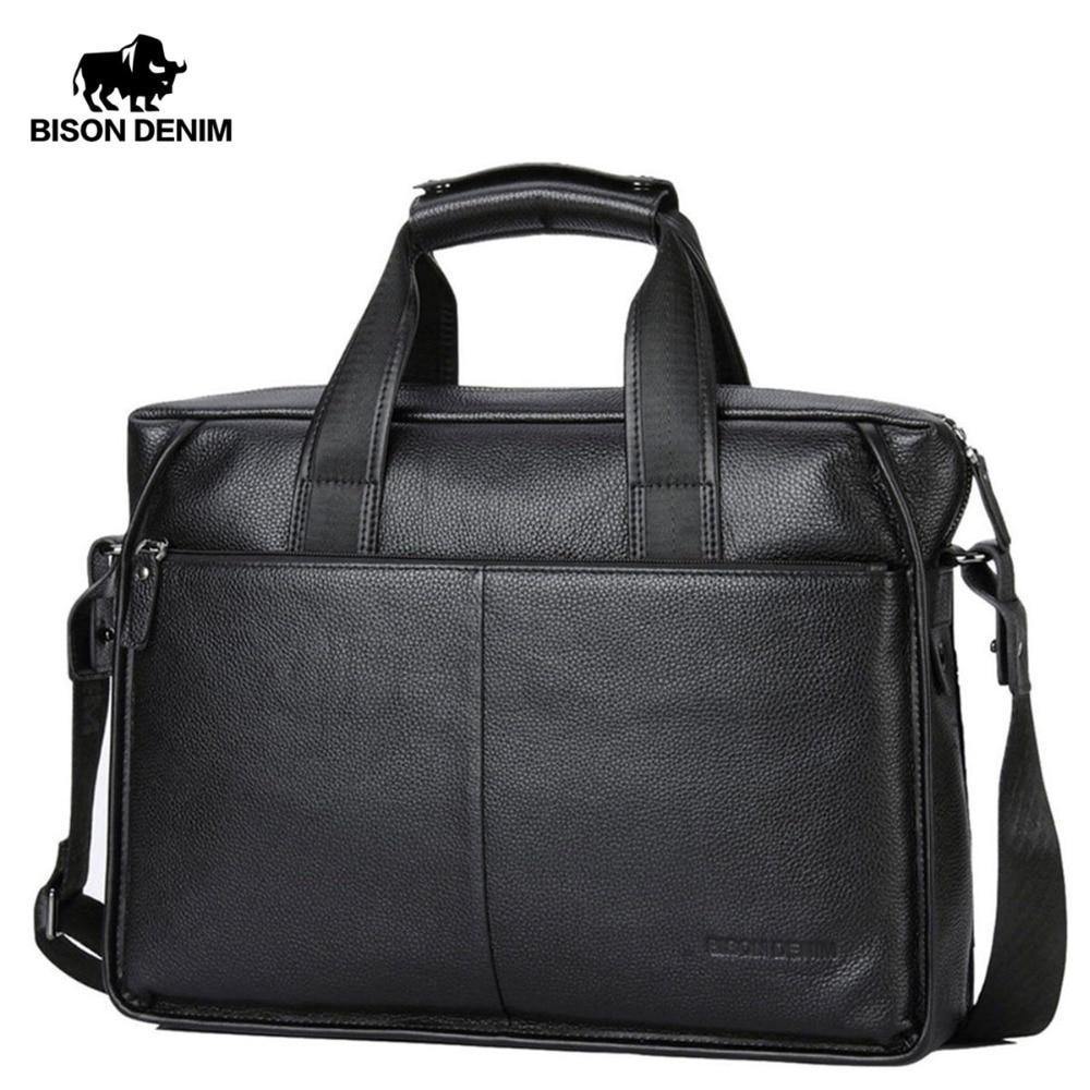 Planet Gates Leather Guarantee Briefcase Men Bag 14 inch Laptop Soft Cowhide Messenger Bag Handbag Bag Business
