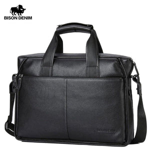 Planet Gates Leather Guarantee Briefcase Men Bag 14 inch Laptop Soft Cowhide Messenger Bag Handbag Bag Business