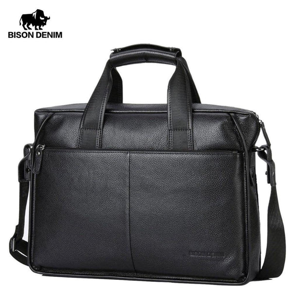 Planet Gates Leather Guarantee Briefcase Men Bag 14 inch Laptop Soft Cowhide Messenger Bag Handbag Bag Business