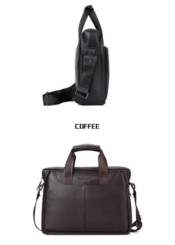Planet Gates Leather Guarantee Briefcase Men Bag 14 inch Laptop Soft Cowhide Messenger Bag Handbag Bag Business