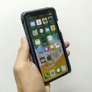 Planet Gates Leather Hand Strap Holder Case For iPhone X XS Max Cell Phone Luxury Crocodile Thin Slim Hard Cover Solque