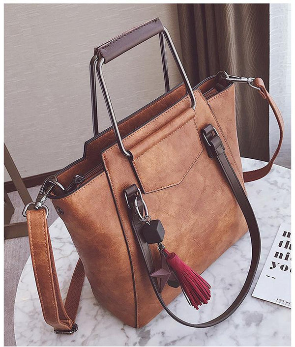 Planet Gates Leather handbags design black casual tote large travel ladies shoulder bags messenger bag J09PT02