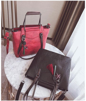 Planet Gates Leather handbags design black casual tote large travel ladies shoulder bags messenger bag J09PT02